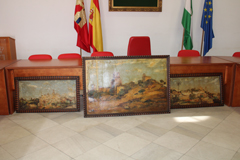 Álora recupera tres cuadros del pintor Rafael Blanco Merino